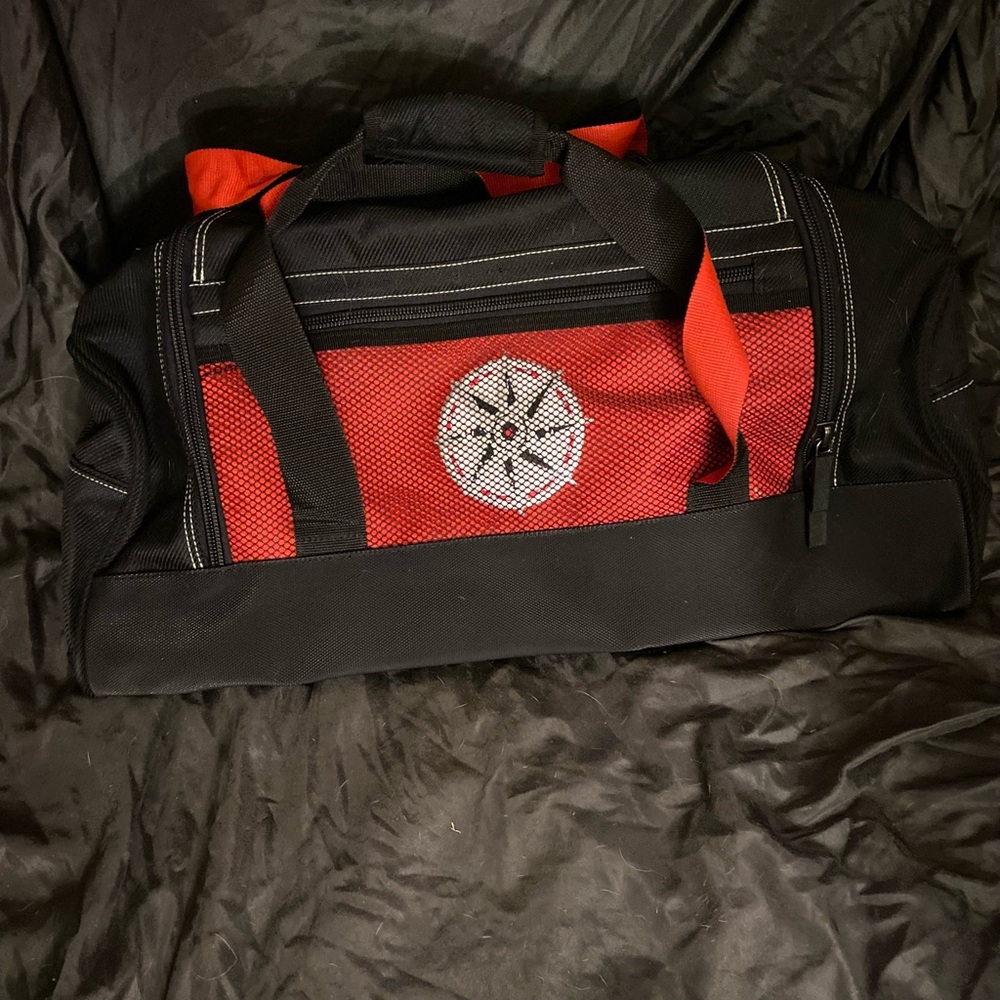 Red and Black Duffel Bag